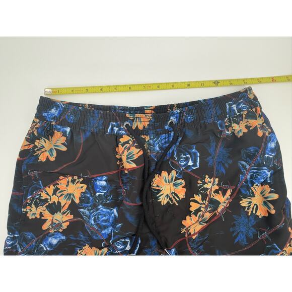 Ksubi Black Hyperflower Floral Drawstring Boardshort Swim Trunks Size S - Picture 6 of 8
